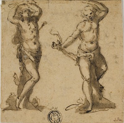 Dos bocetos de San Sebastián de Giovanni Battista Trotti