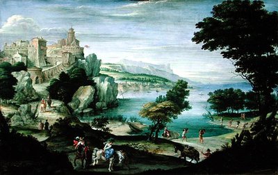 Orilla del mar con un castillo de Giovanni Battista Viola