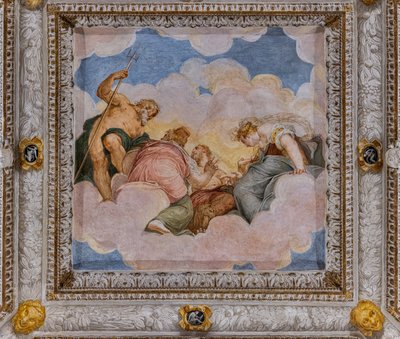 Techo de la Sala del Consejo de los Dioses (fresco) de Giovanni Battista Zelotti