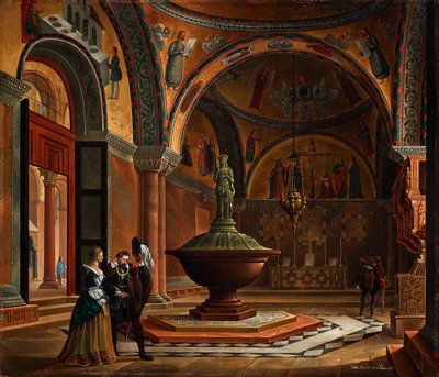 El interior del baptisterio de San Marco en Venecia de Giovanni Battista de Pian