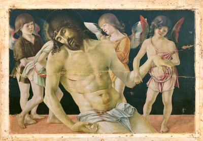 Cristo muerto sostenido por ángeles, c.1475 (óleo y temple sobre tabla de madera) de Giovanni Bellini