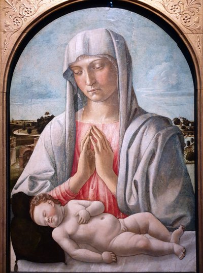 La Virgen adora al Niño dormido de Giovanni Bellini