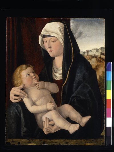 Virgen con el Niño (temple y óleo sobre madera) de Giovanni Bellini