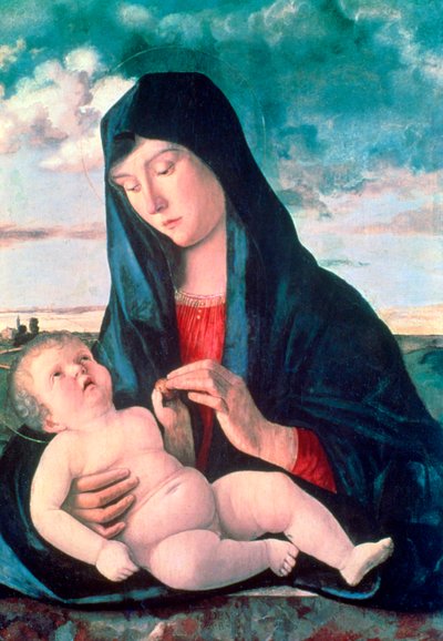 Madonna y Niño en un paisaje, c1480-1485 de Giovanni Bellini