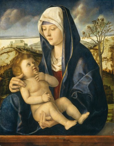 Madonna y niño en un paisaje de Giovanni Bellini