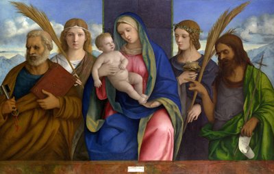 Madonna y el Niño con santos, c.1500 de Giovanni Bellini