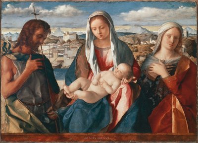 Madonna y Niño con San Juan Bautista y un Santo de Giovanni Bellini