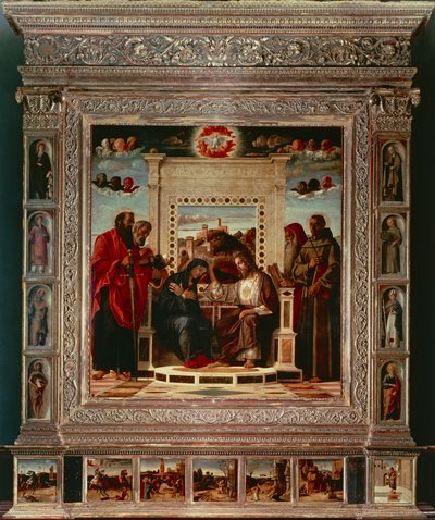 Retablo de Pesaro de Giovanni Bellini (1431-36 - 1516), óleo sobre lienzo, 262x240 cm, detalle, ca. 1475 de Giovanni Bellini