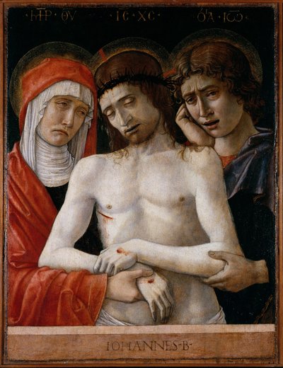 Piedad con la Virgen y San Juan Evangelista de Giovanni Bellini