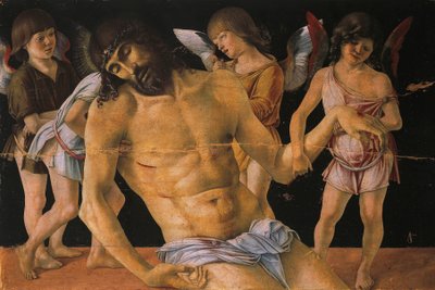 Piedad o Cristo muerto sostenido por ángeles, c.1474 de Giovanni Bellini