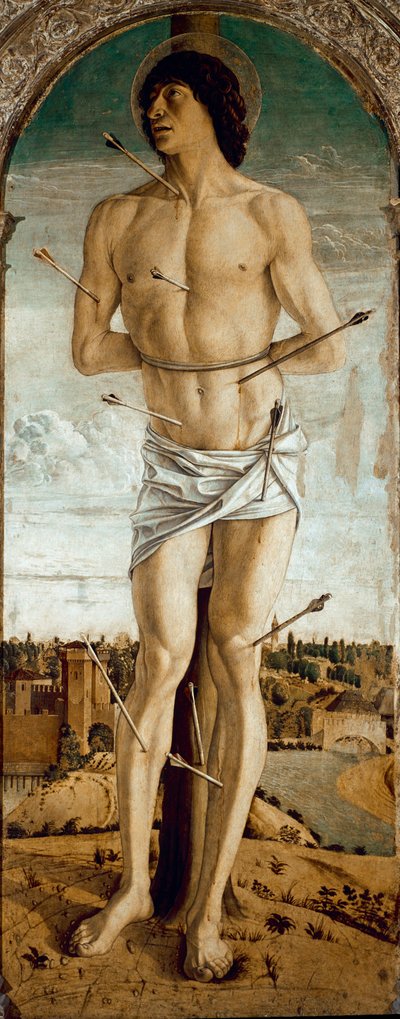 Políptico de San Vicente Ferrer: San Sebastián de Giovanni Bellini