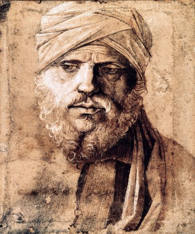 Retrato de hombre con turbante (dibujo) de Giovanni Bellini
