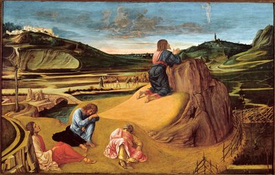 La agonía en el jardín, c.1465 (temple sobre tabla) de Giovanni Bellini