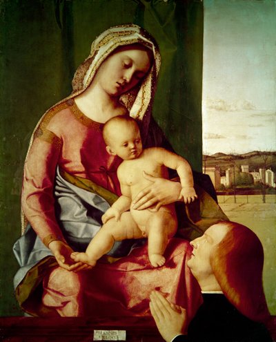 La Virgen y el Niño con un donante (sobre tabla) de Giovanni Bellini