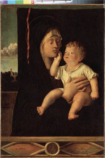 "" Virgen y el Niño "" Pintura de Giovanni Bellini llamada il Giambellino (1430-1516) San Petersburgo, Museo del Hermitage de Giovanni Bellini
