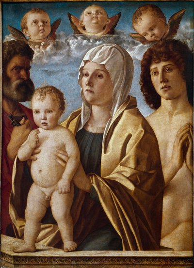 Virgen con el niño con San Pedro y San Sebastián de Giovanni Bellini