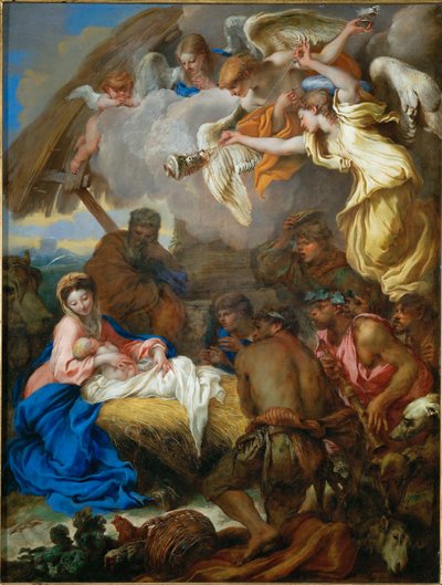 La adoración de los pastores (pintura sobre lienzo) de Giovanni Benedetto (1609-64) Castiglione