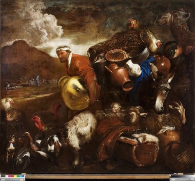 El viaje de Abraham, c.1652 (óleo sobre lienzo) de Giovanni Benedetto (1609 64) Castiglione