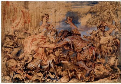 La Odisea de Homero: la bruja Circe y los compañeros de Ulises convertidos en cerdos de Giovanni Benedetto Castiglione