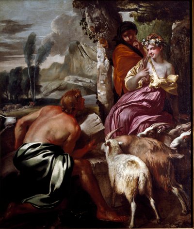 Jacob se encuentra con Raquel en el pozo de Giovanni Benedetto Castiglione