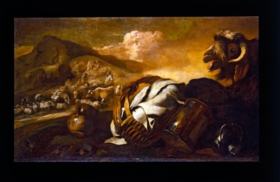 Bodegón con cabra de Giovanni Benedetto (1609 64) Castiglione