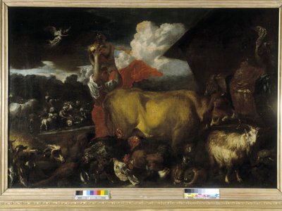 La entrada de los animales en el arca de Giovanni Benedetto Castiglione