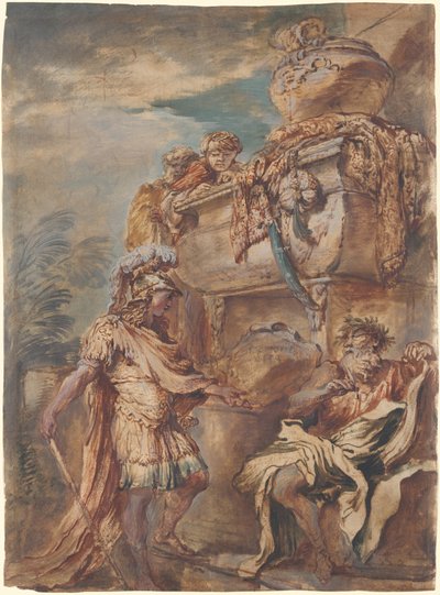 Alejandro en la tumba de Ciro de Giovanni Benedetto Castiglione