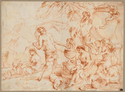 Bacanal ante un hermafrodita de Giovanni Benedetto Castiglione