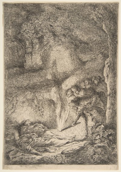 Encontrando los cuerpos de los Santos Pedro y Pablo de Giovanni Benedetto Castiglione