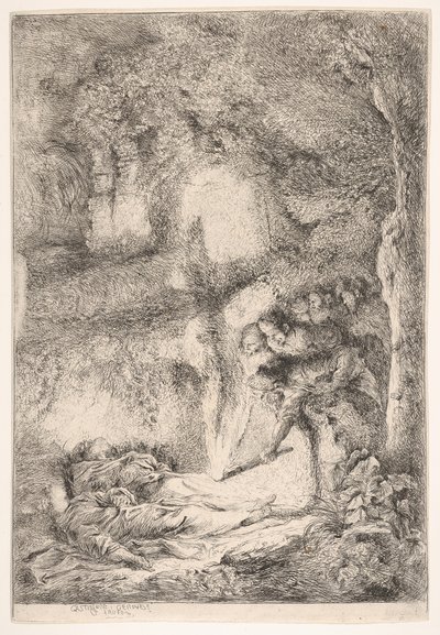 Encontrando los cuerpos de los Santos Pedro y Pablo de Giovanni Benedetto Castiglione