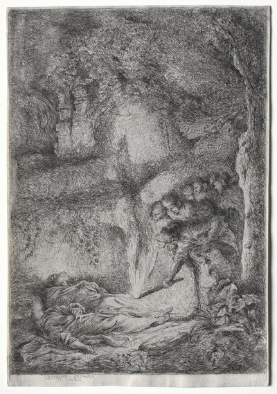 La invención de los cuerpos de S. Pierre y S. Paul, c. 1650 de Giovanni Benedetto Castiglione