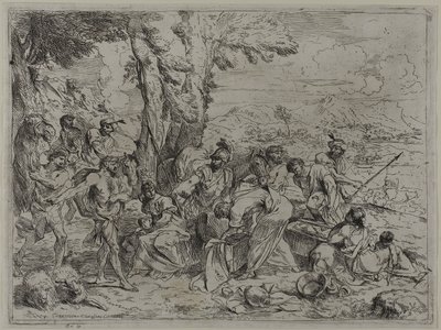 Labán buscando ídolos familiares entre las posesiones de José de Giovanni Benedetto Castiglione