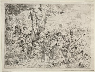 Labán buscando ídolos en el equipaje de Raquel, c. 1635 de Giovanni Benedetto Castiglione