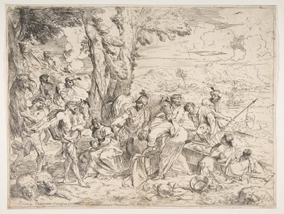 Labán buscando ídolos entre las posesiones de Jacob de Giovanni Benedetto Castiglione