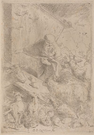 Noé y los Animales Entrando en el Arca de Giovanni Benedetto Castiglione