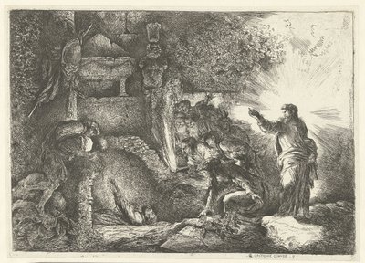 Resurrección de Lázaro de Giovanni Benedetto Castiglione