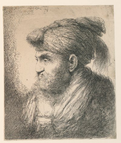 Retrato de un hombre con turbante de Giovanni Benedetto Castiglione