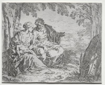 Rest on the Flight in to Egypt de Giovanni Benedetto Castiglione
