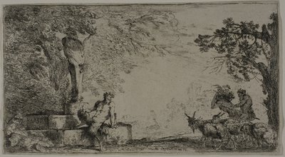Sátiro Descansando bajo un Herma de Giovanni Benedetto Castiglione