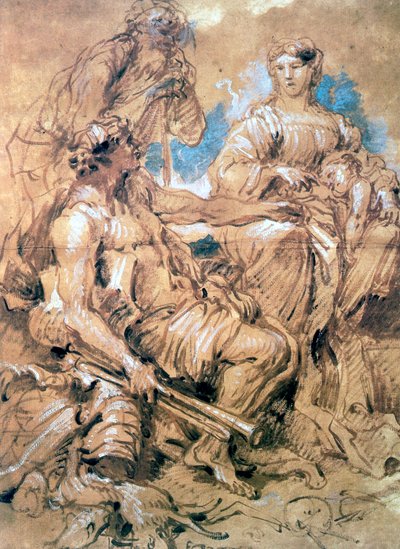 Estudio de figuras en traje, c1635-1670 de Giovanni Benedetto Castiglione