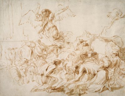 El Ángel Partiendo de la Familia de Tobit, c.1655 de Giovanni Benedetto Castiglione