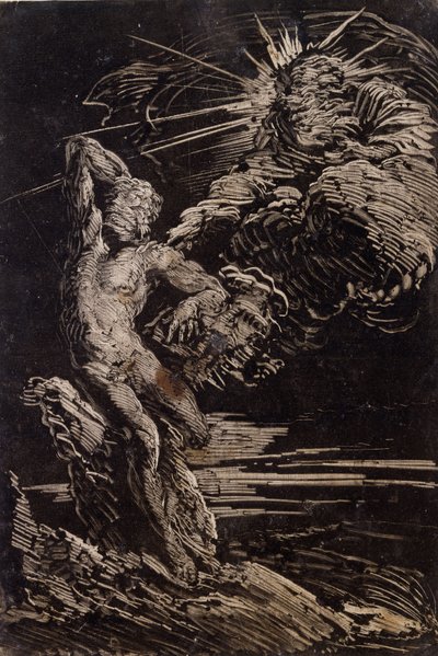 La creación de Adán, c. 1642 de Giovanni Benedetto Castiglione