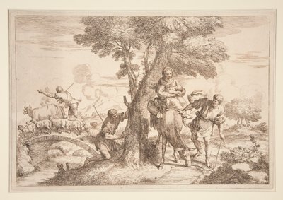 La huida a Egipto de Giovanni Benedetto Castiglione