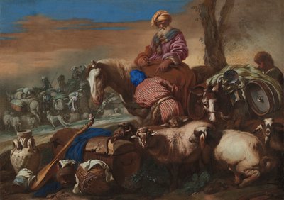 El Juramento del Siervo de Abraham, c. 1650-1659 de Giovanni Benedetto Castiglione