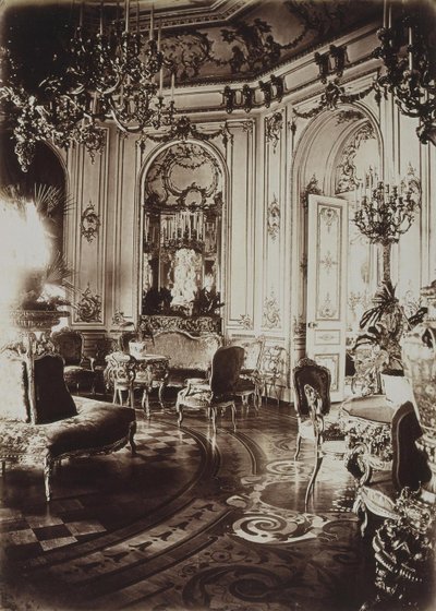 El palacio Stroganov en San Petersburgo. Sala de estar ovalada, década de 1860 de Giovanni Bianchi
