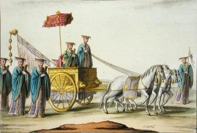 Emperador de una dinastía antigua en su carruaje, lámina 13 de 