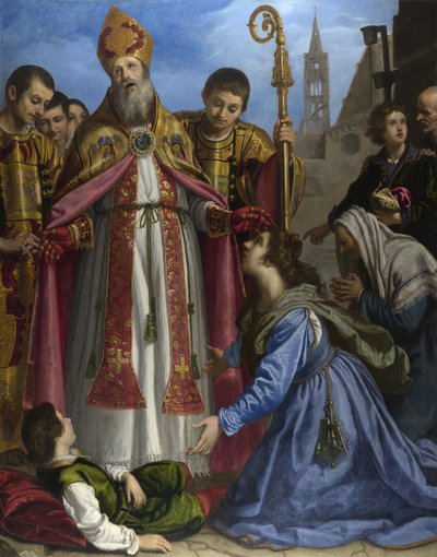 San Zenobio revive a un niño muerto, c. 1615 de Giovanni Bilivert