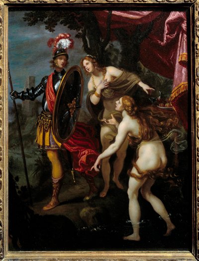 Carlo y Ubaldo yendo a liberar a Rinaldo de Giovanni Biliverti