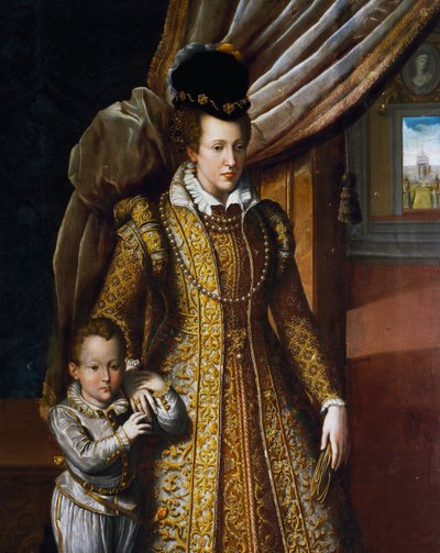 Retrato de Juana de Austria, Gran Duquesa de Toscana, por Giovanni Bizzelli, pintura de Giovanni Bizzelli