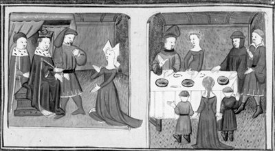 Decamerón,Giletta pide al Rey que le permita casarse con Beltramo di Rossiglione; Giletta presenta sus hijos a Beltramo. Tercer día, cuento 9 de Giovanni Boccaccio